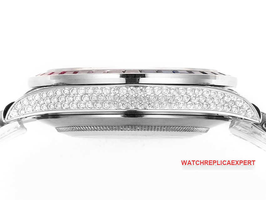 MS Factory Rolex Log Super Clone2024 New Full Diamond Disk Rod-Shaped Hour Markers Side Live Photo