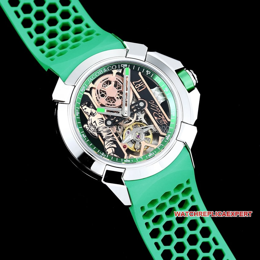 TW factory Czech Leopard top-tier 1:1super cloneC Ronaldo CR7 co-branded customized green rubber model front live photo