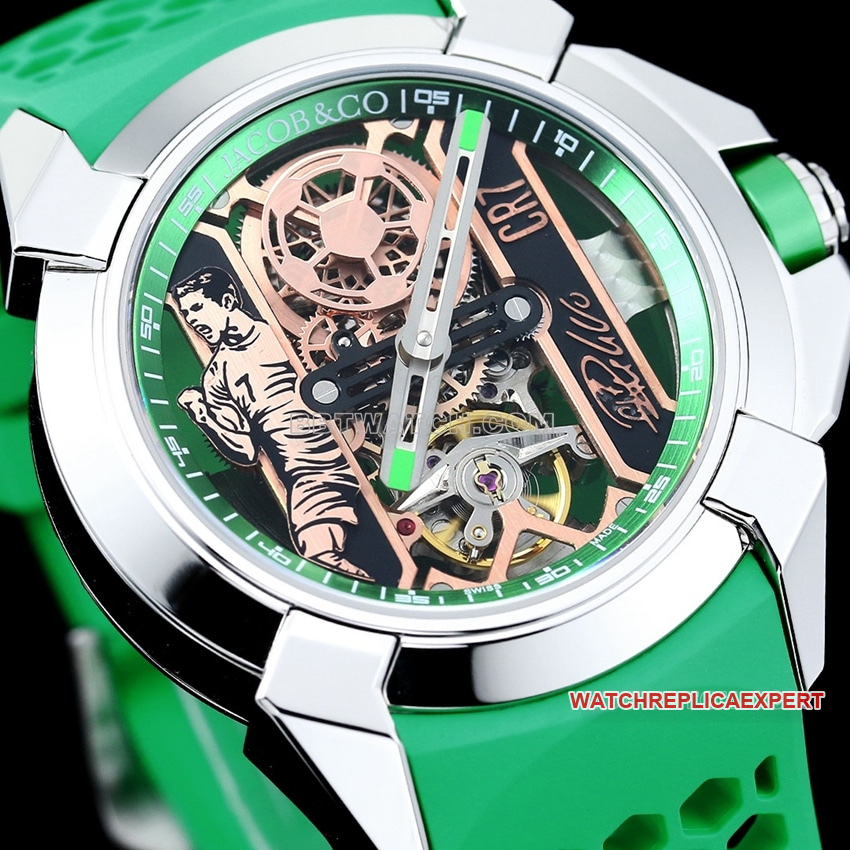 TW factory Czech Leopard top-tier 1:1super cloneC Ronaldo CR7 co-branded customized green rubber model front live photo