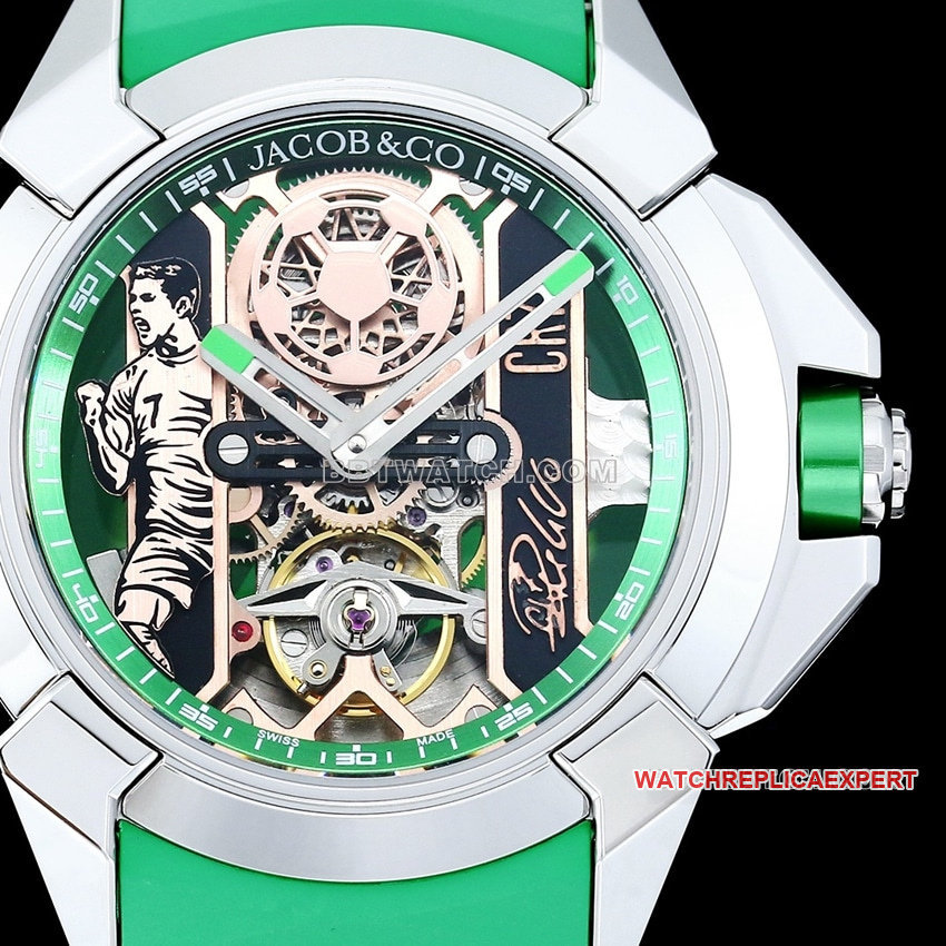 TW factory Czech Leopard top-tier 1:1super cloneC Ronaldo CR7 co-branded customized green rubber model front live photo