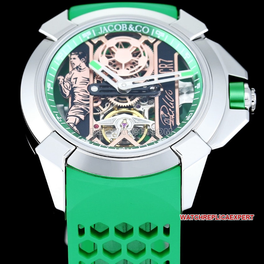 TW factory Czech Leopard top-tier 1:1super cloneC Ronaldo CR7 co-branded customized green rubber model front live photo