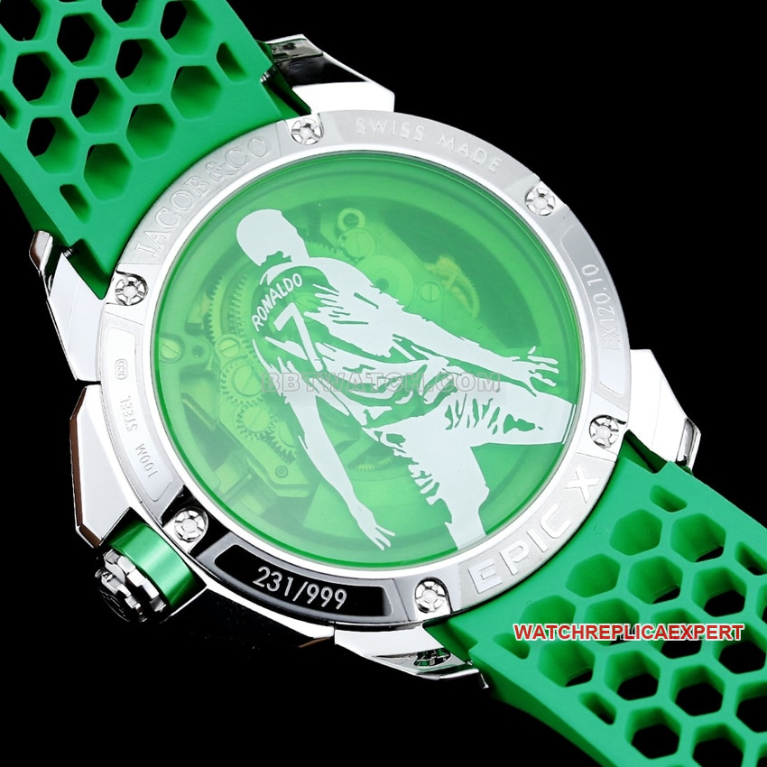 TW factory Czech Leopard top-tier 1:1super cloneC Ronaldo CR7 jointly customized green rubber caseback live photo