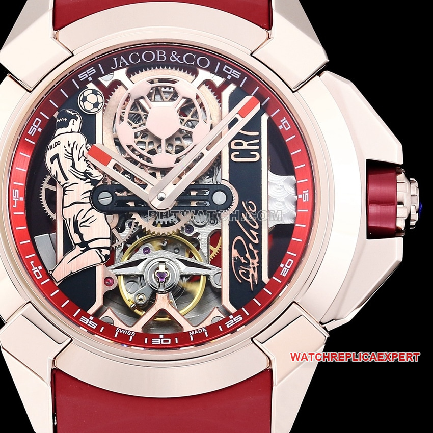 TW factory Czech Leopard C Ronaldo CR7 jointly customized red rubber model front live photo