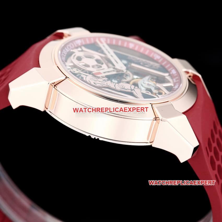 TW factory Czech Leopard C Ronaldo CR7 jointly customized red rubber model side live photo