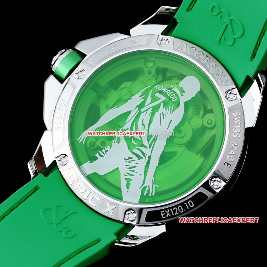 TW factory Czech Leopard C Ronaldo CR7 jointly customized diamond bezel black and green caseback live photo