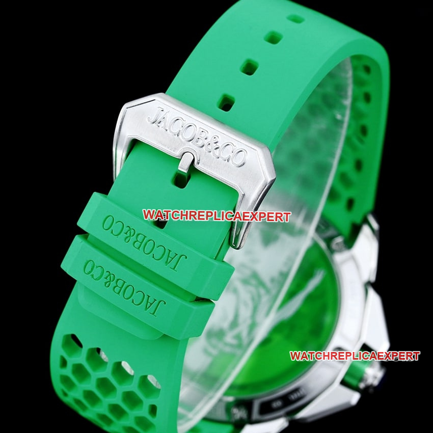 TW factory Czech Leopard C Ronaldo CR7 jointly customized diamond bezel green rubber style braceletlive photos