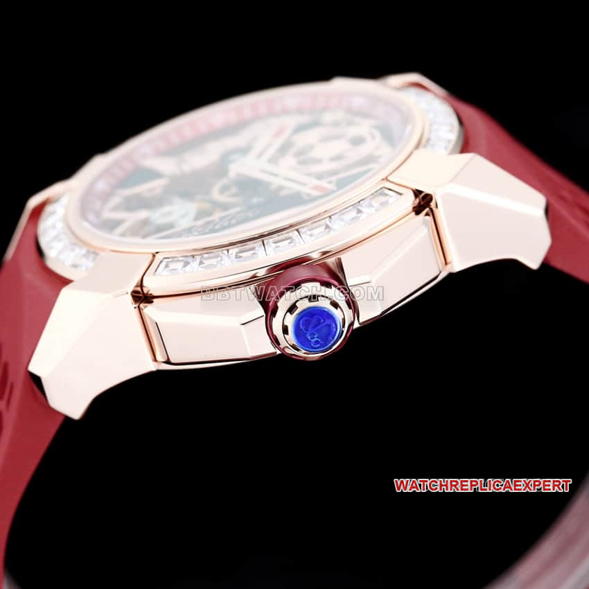 TW factory Czech Leopard top-tier 1:1high-quality replicaC Ronaldo CR7 co-branded customized diamond bezel red rubber style side live photo