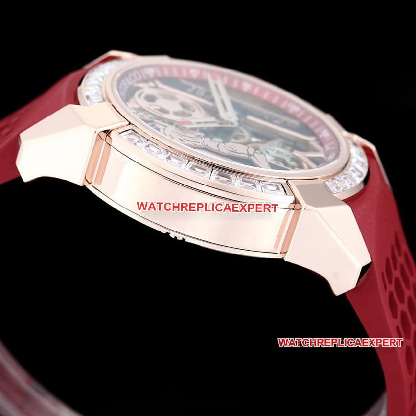 TW factory Czech Leopard top-tier 1:1high-quality replicaC Ronaldo CR7 co-branded customized diamond bezel red rubber style side live photo