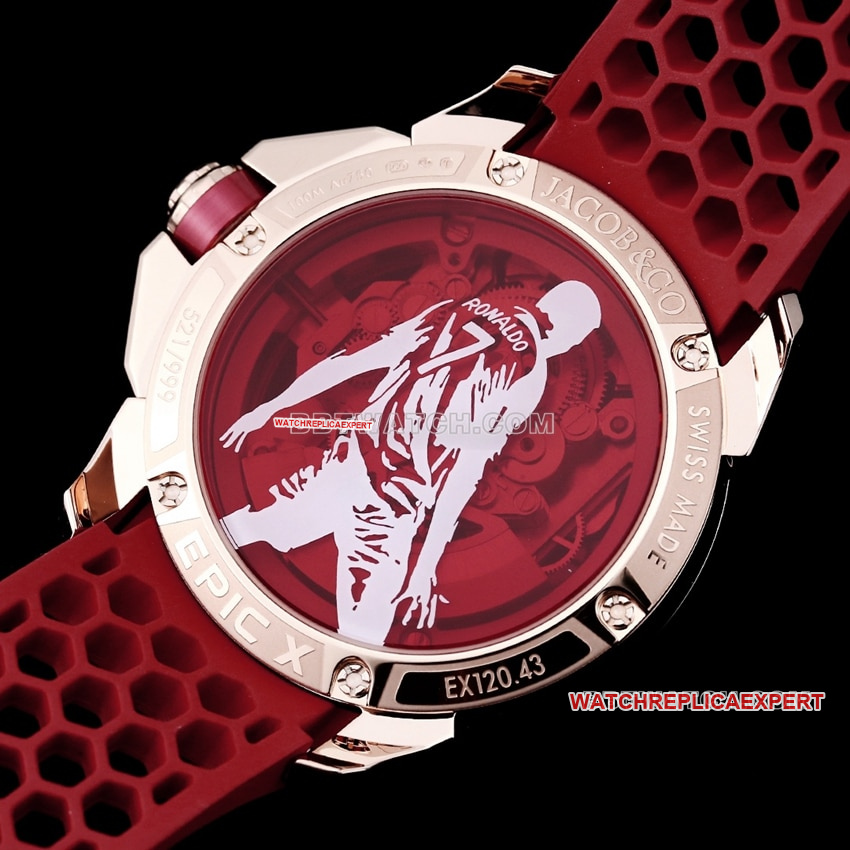 TW factory Czech Leopard top-tier high-quality C Ronaldo CR7 co-branded customized diamond bezel red rubber caseback live photo