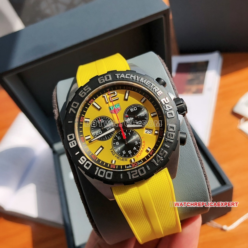 TAG Heuer F1top-tier 1:1super yellow plate chronographCAZ101AM.FT8054front live photo
