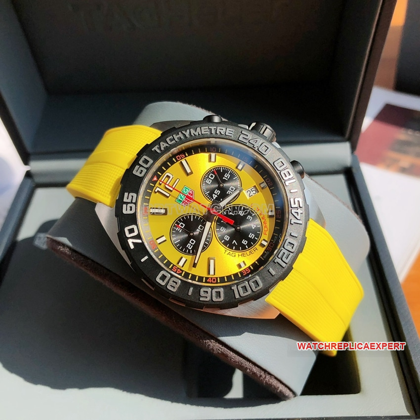 TAG Heuer F1top-tier 1:1super yellow plate chronographCAZ101AM.FT8054front live photo