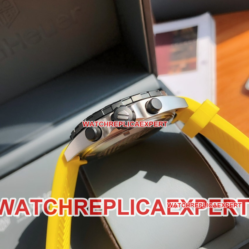 TAG Heuer F1top-tier 1:1super yellow plate chronographCAZ101AM.FT8054side live photo