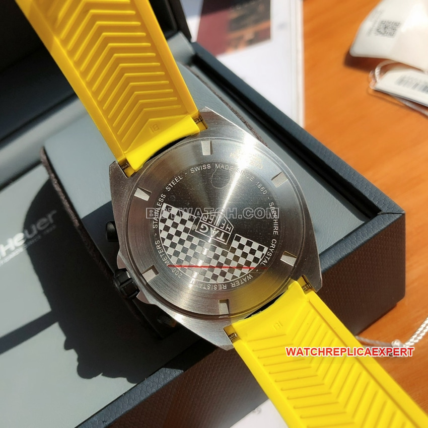 TAG Heuer F1top-tier 1:1super yellow plate chronographCAZ101AM.FT8054caseback live photo