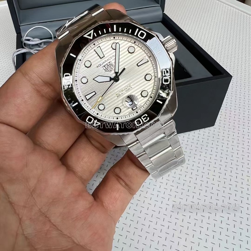 TAG Heuer Aquaracer silver gray plate steel bracelet model WBP201C.BA0632 front live photo