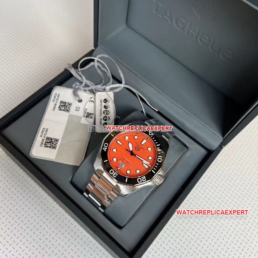 TAG Heuer Aquaracer top-tier orange plate steel bracelet model WBP201F.BA0632 front live photo