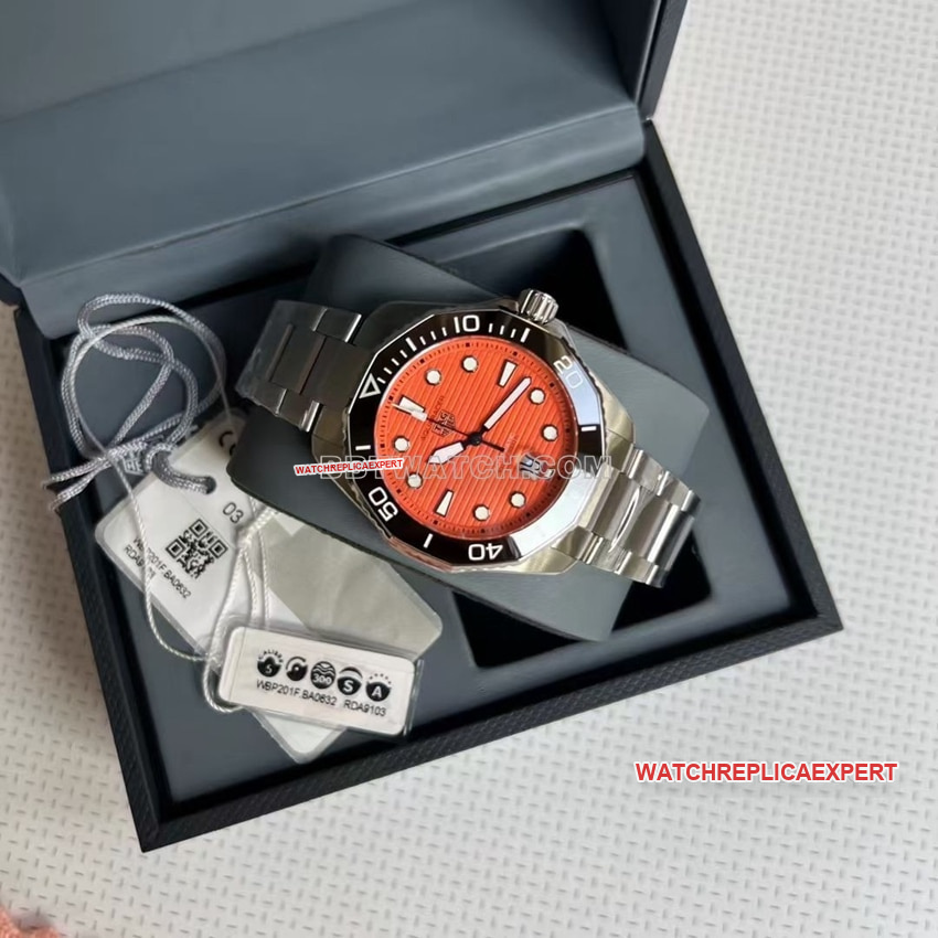 TAG Heuer Aquaracer top-tier orange plate steel bracelet model WBP201F.BA0632 front live photo