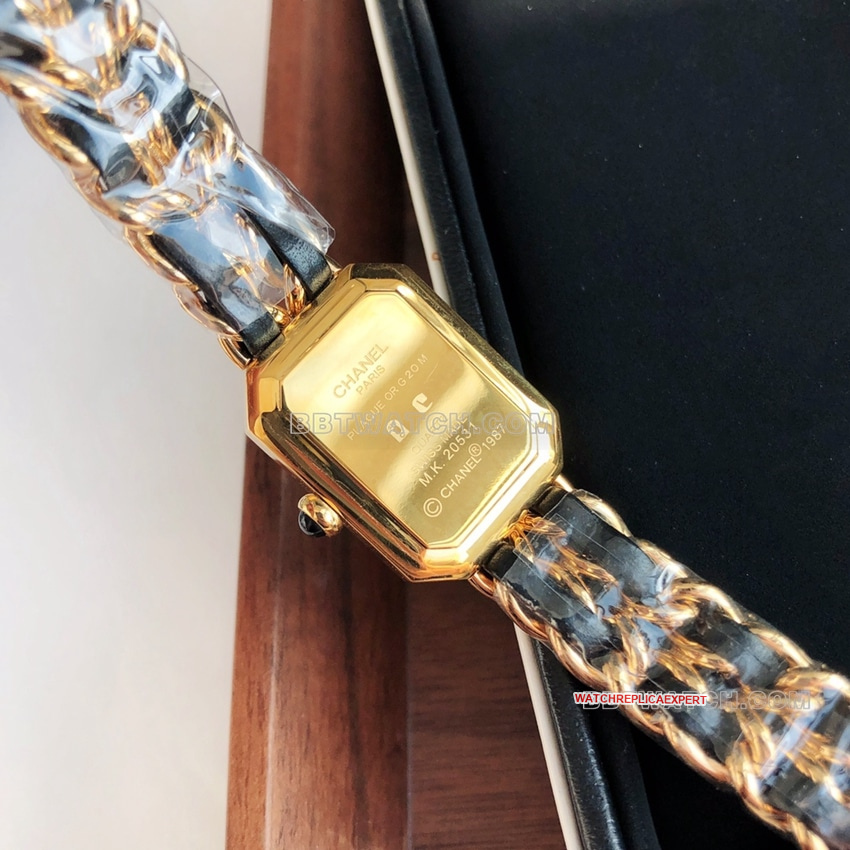 Chanelsuper cloneblack dial leather chain braceletletH6951caseback live photo