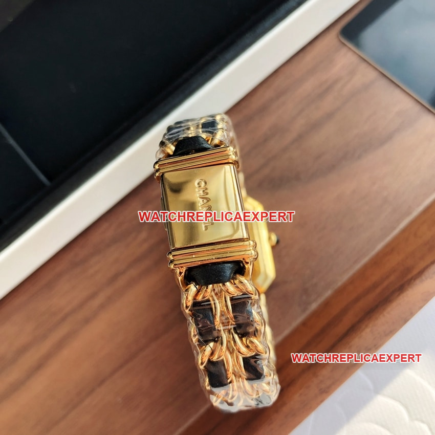 Chanelsuper cloneblack dial leather chain braceletletH6951caseback live photo