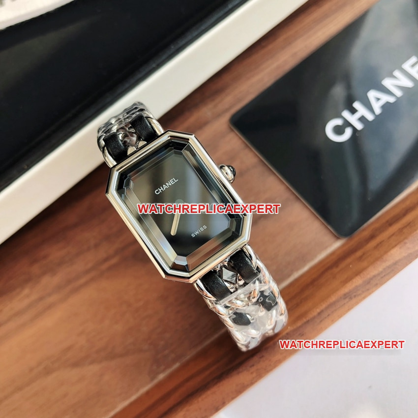 Chanel1:1top-tier black dial leather chain braceletletH0451front live photo