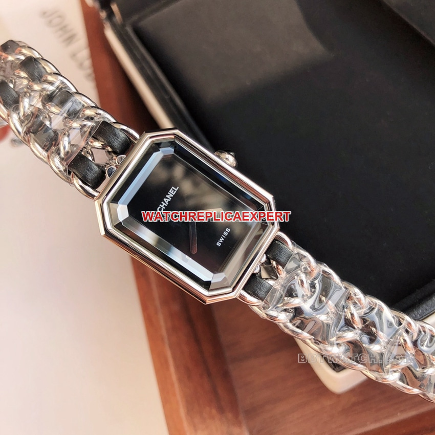 Chanel1:1top-tier black dial leather chain braceletletH0451front live photo