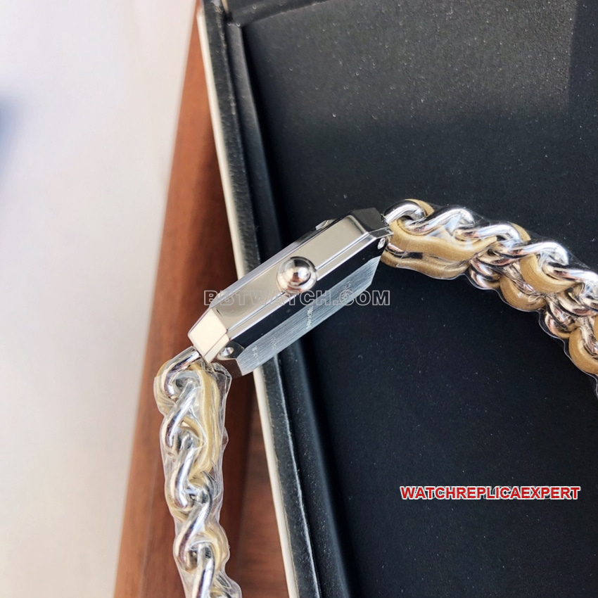 Chaneltop-tier 1:1super gray plate gold satin ribbon chain stainless steel bracelet H5584side live photo