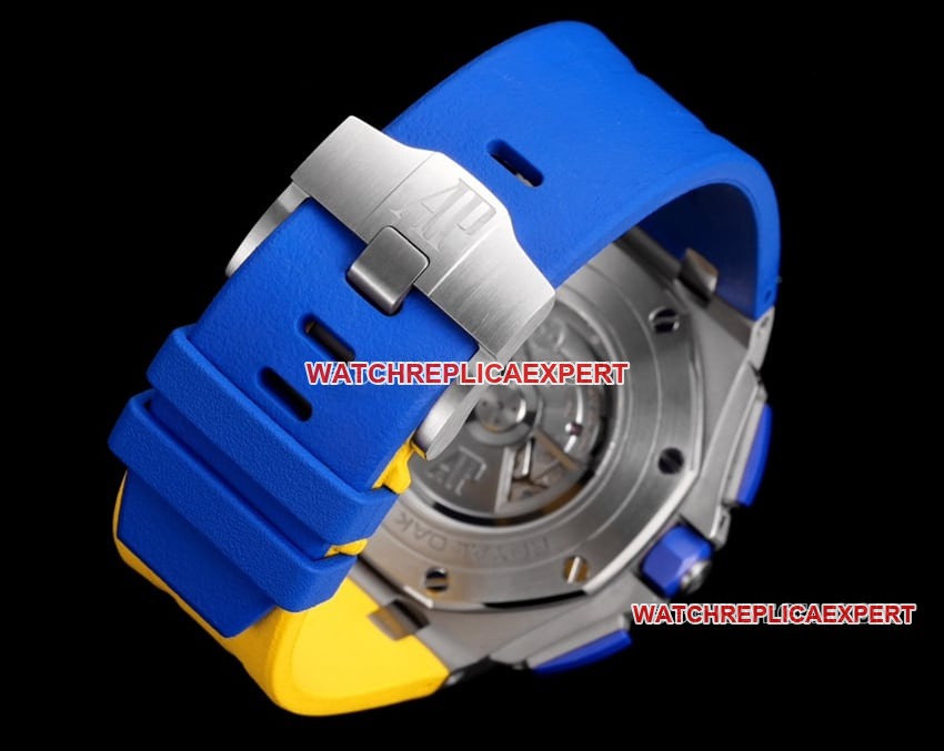 TW factory Audemars PiguetRoyal Oak offshore super cloneblue dial yellow inner bezel26400braceletlive photos