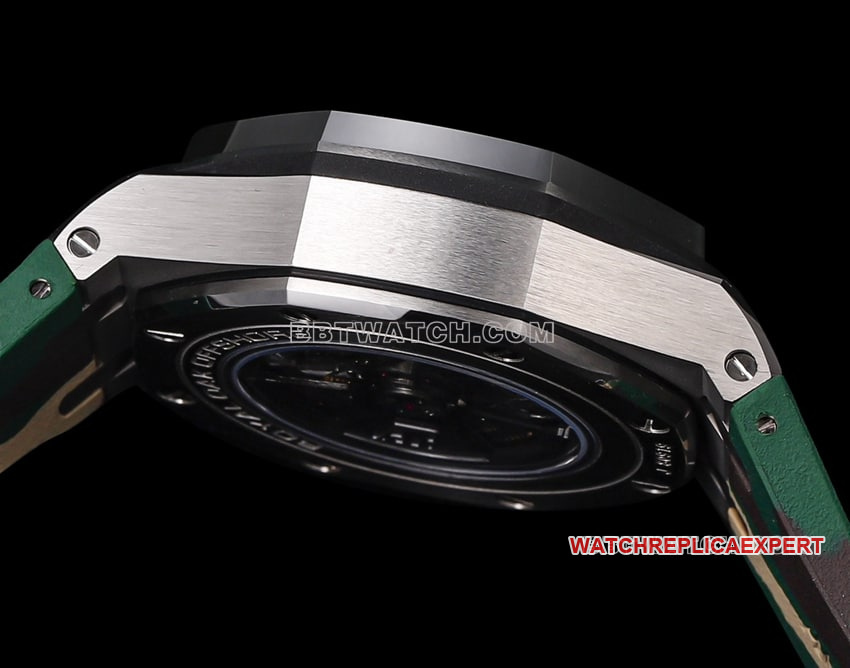 TW factory Audemars PiguetRoyal Oak offshore type top-tier khaki green dial rubber model 26400side live photo