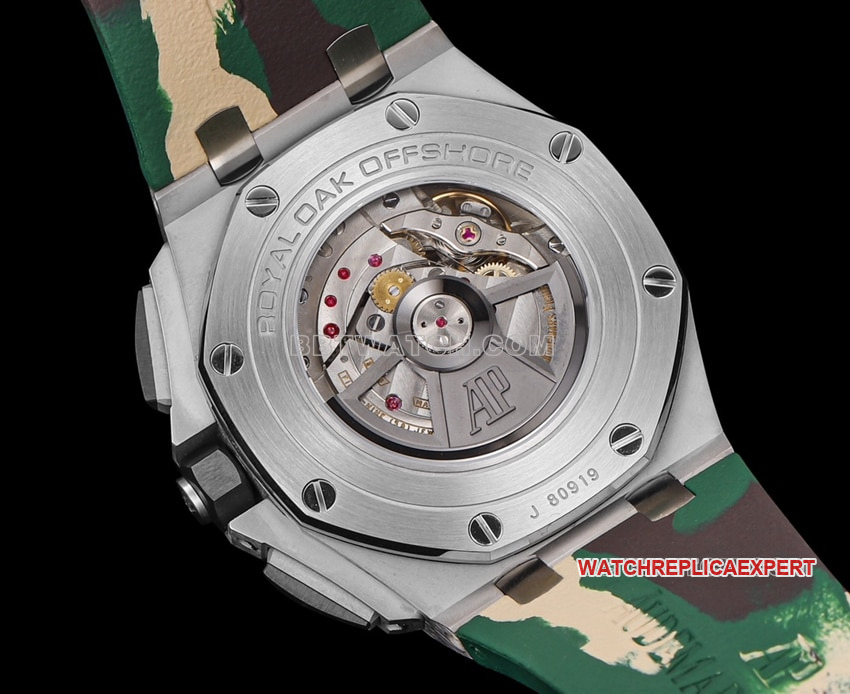 TW factory Audemars PiguetRoyal Oak offshore type top-tier khaki green dial rubber model 26400caseback live photo