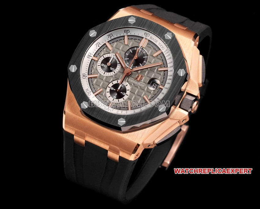 TW factory Audemars PiguetRoyal Oak offshore top-tier 1:1super dark gray plate rubber model 26416front live photo