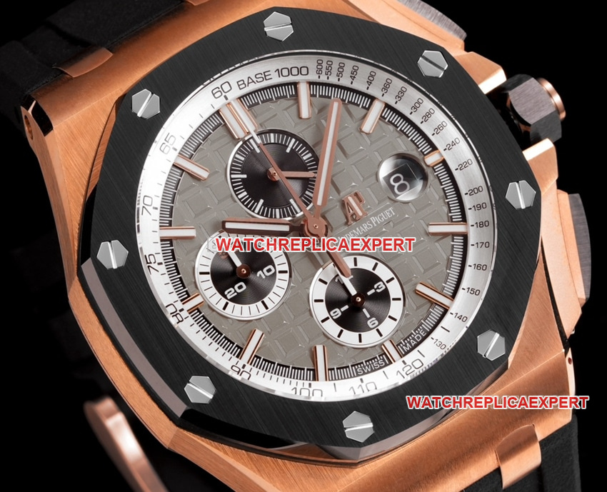 TW factory Audemars PiguetRoyal Oak offshore top-tier 1:1super dark gray plate rubber model 26416front live photo