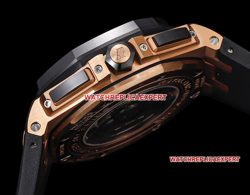 TW factory Audemars PiguetRoyal Oak offshore top-tier 1:1super dark gray plate rubber model 26416side live photo