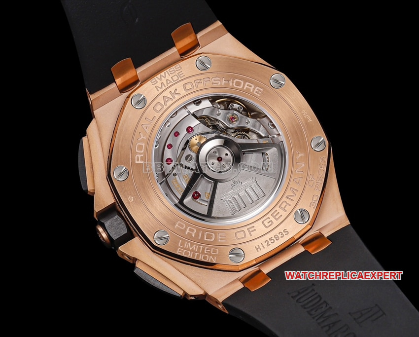 TW factory Audemars PiguetRoyal Oak offshore top-tier 1:1super dark gray plate rubber model 26416caseback live photo