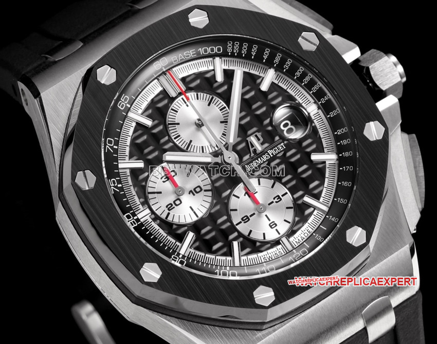 TW factory Audemars PiguetRoyal Oak offshore top-tier dark gray plate rubber model 26400front live photo