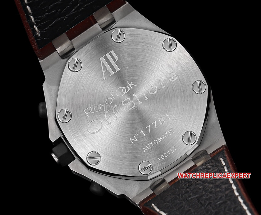 TW factory Audemars PiguetRoyal Oak offshore type 1:1super ivory white dialleather strap model 26470caseback live photo