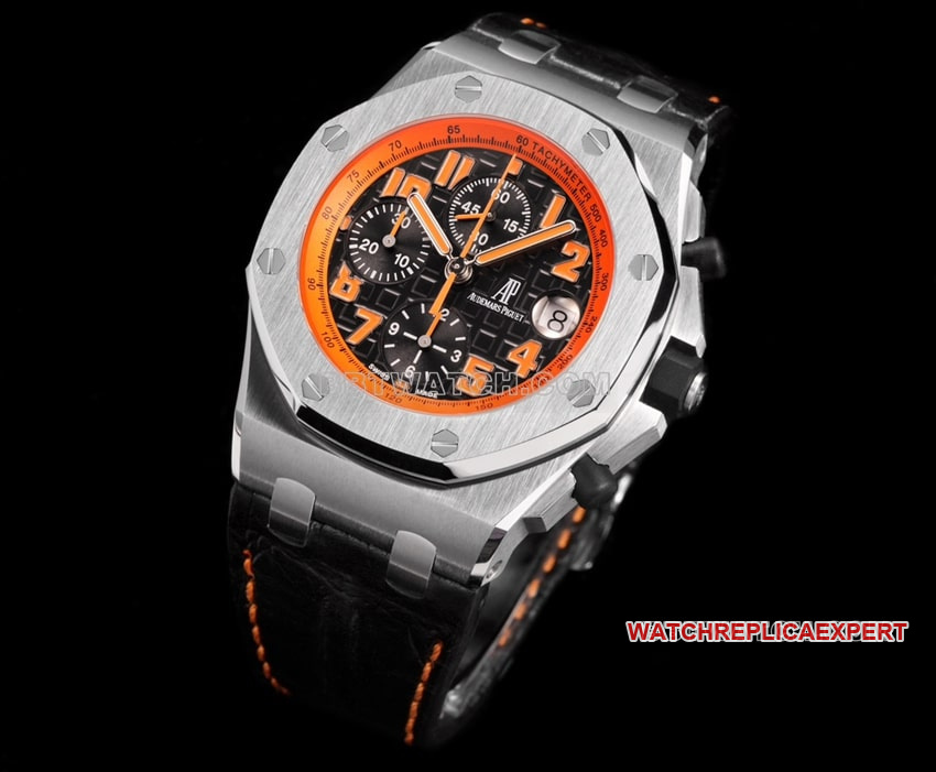 TW factory Audemars PiguetRoyal Oak offshore type 1:1super ivory black dial orange inner bezel26170front live photo