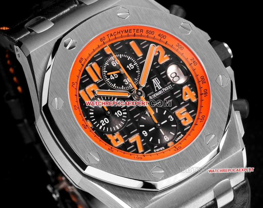 TW factory Audemars PiguetRoyal Oak offshore type 1:1super ivory black dial orange inner bezel26170front live photo