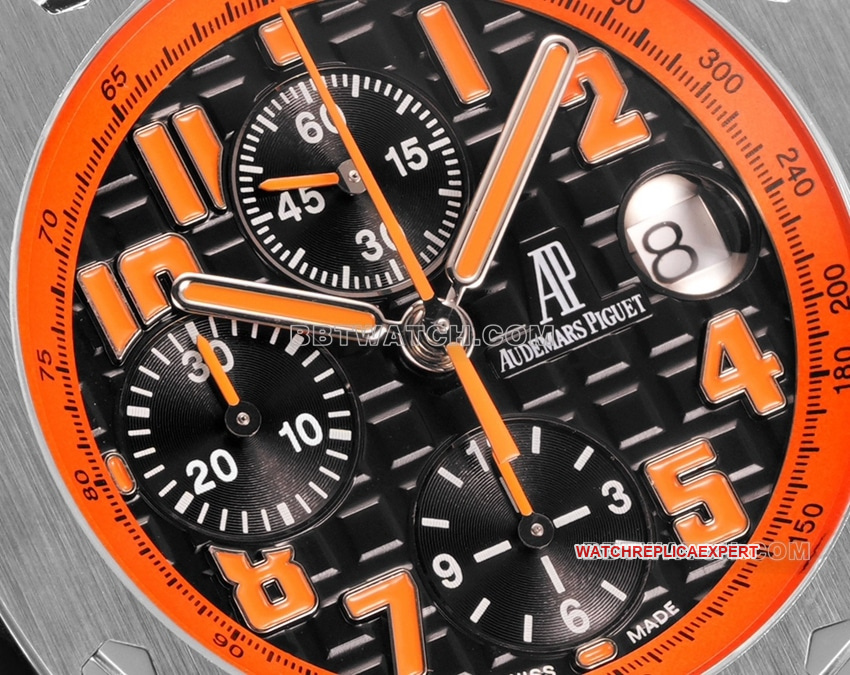TW factory Audemars PiguetRoyal Oak offshore type 1:1super ivory black dial orange inner bezel26170front live photo