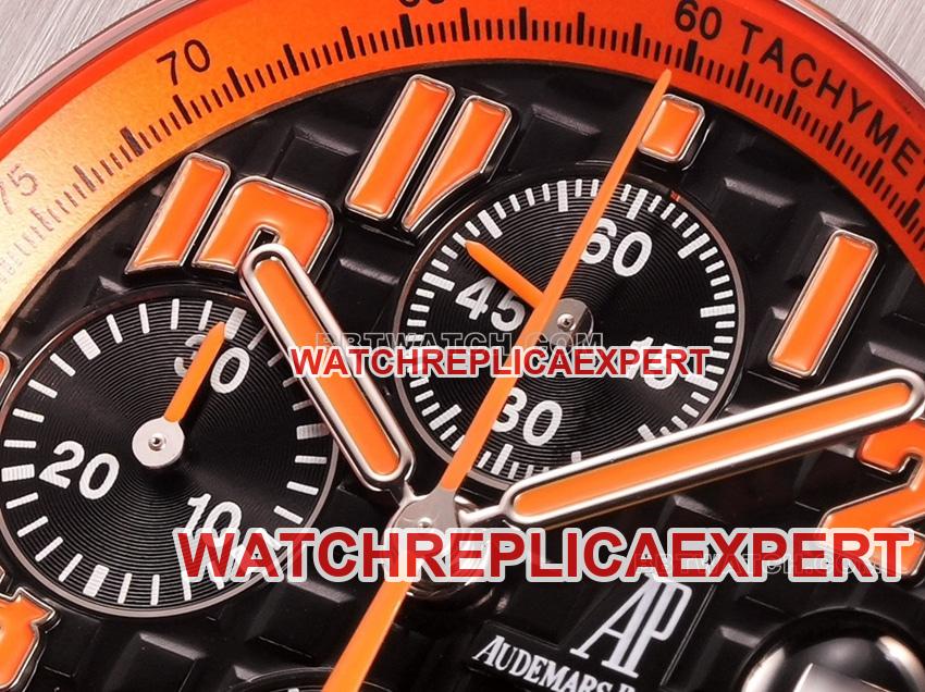 TW factory Audemars PiguetRoyal Oak offshore type 1:1super ivory black dial orange inner bezel26170front live photo