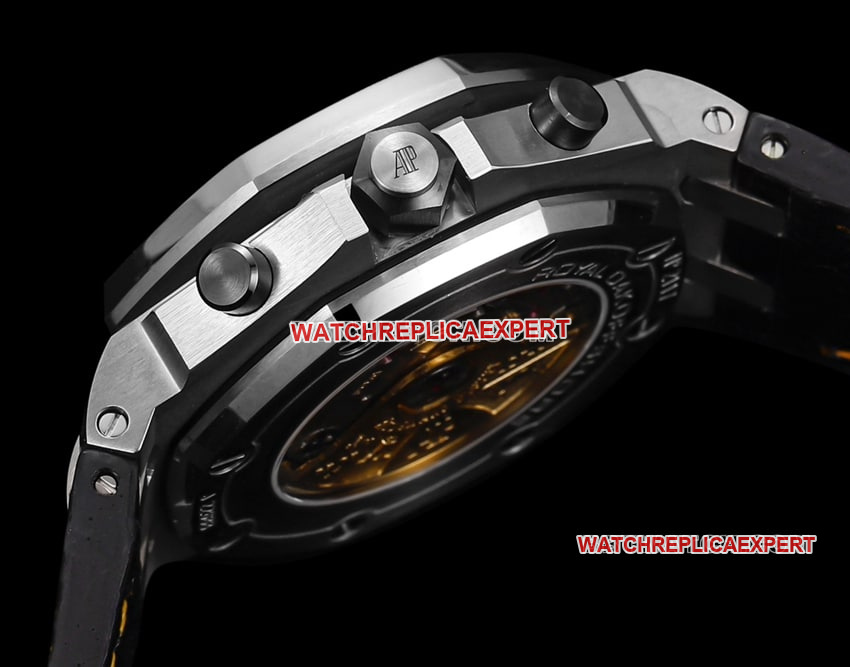 TW factory Audemars PiguetRoyal Oak offshore type 1:1super ivory black dial orange inner bezel26170side live photo