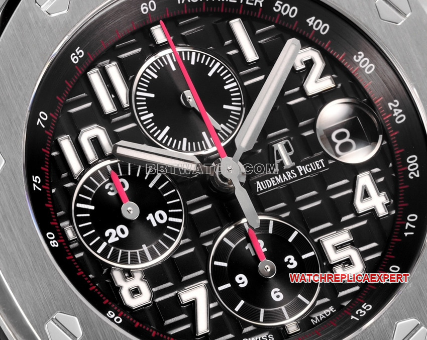 TW factory Audemars PiguetRoyal Oak offshore super cloneblack dialleather strap model 26470front live photo