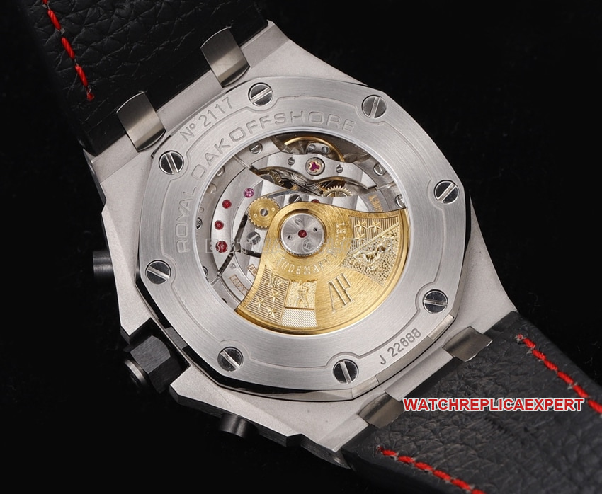 TW factory Audemars PiguetRoyal Oak offshore super cloneblack dialleather strap model 26470caseback live photo