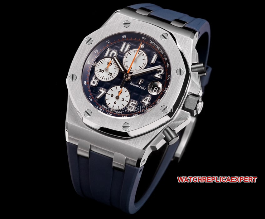 TW factory Audemars PiguetRoyal Oak offshore type 1:1top-tier replicablue dial rubber model 26470front live photo