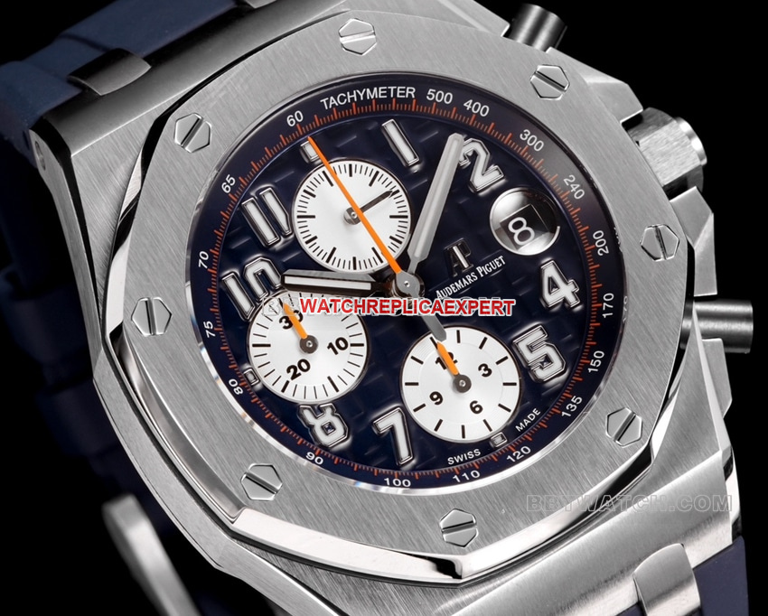 TW factory Audemars PiguetRoyal Oak offshore type 1:1top-tier replicablue dial rubber model 26470front live photo