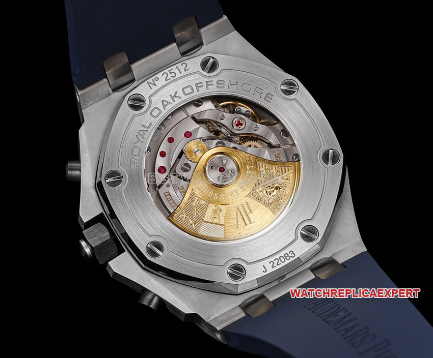 TW factory Audemars PiguetRoyal Oak offshore type 1:1top-tier replicablue dial rubber model 26470caseback live photo