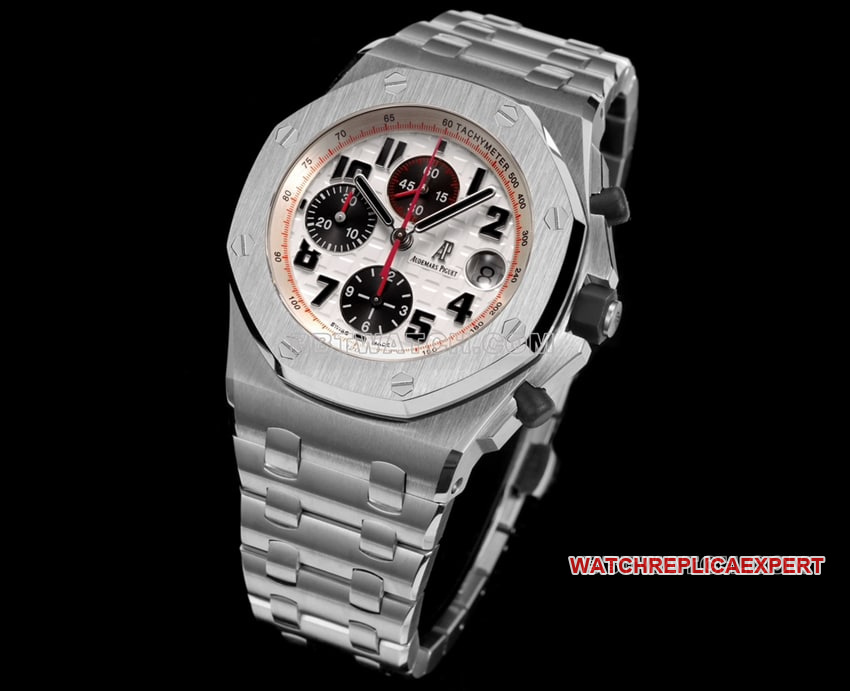 TW factory Audemars PiguetRoyal Oak offshore top-tier 1:1high-quality silver white dialsteel bracelet model 26170front live photo
