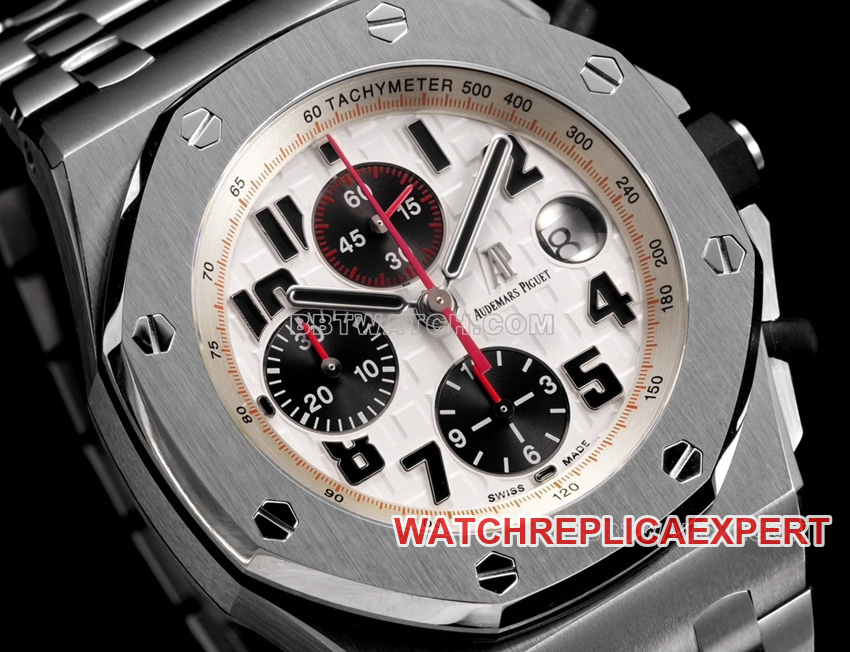 TW factory Audemars PiguetRoyal Oak offshore top-tier 1:1high-quality silver white dialsteel bracelet model 26170front live photo