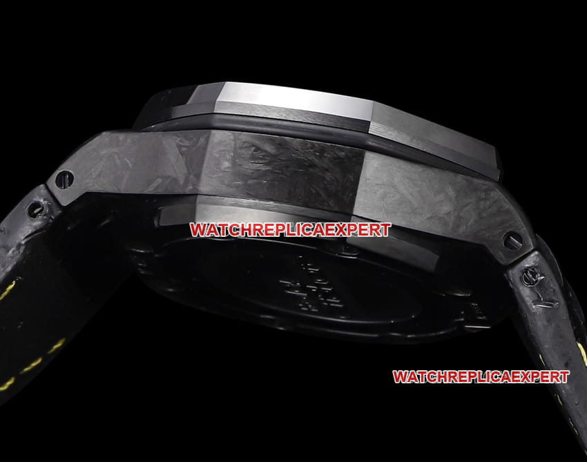 TW factory Audemars PiguetRoyal Oak offshore top-tier 1:1super cloneblack dial yellow inner bezel26176side live photo
