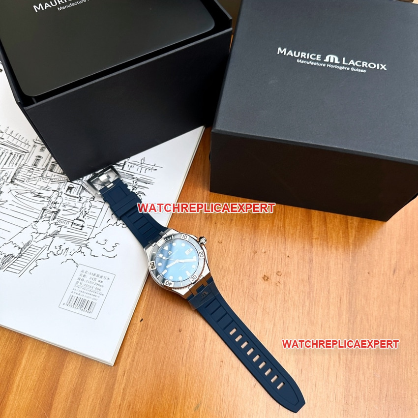 Emmy 1:1super cloneblue dial rubber model AI6058front live photo