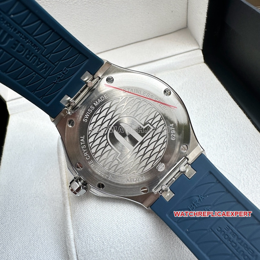 Amy 1:1super cloneblue dial rubber model AI6058caseback live photo