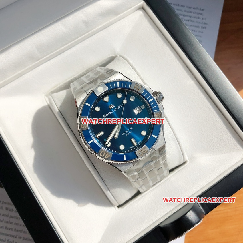 Maurice Lacroix top-tier 1:1high-quality replicablue dialsteel bracelet model AI6058front live photo